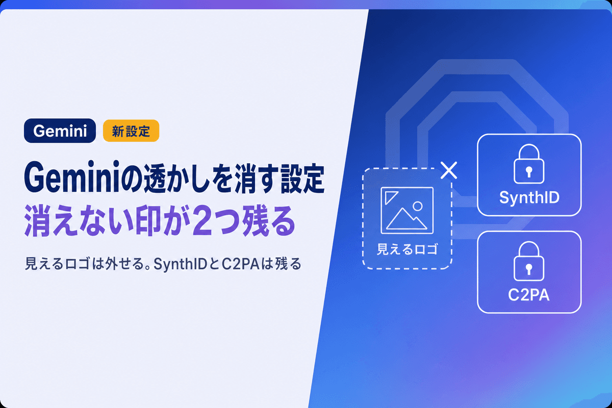 Geminiのウォーターマークを消す方法|公式設定の手順と残る2つの印