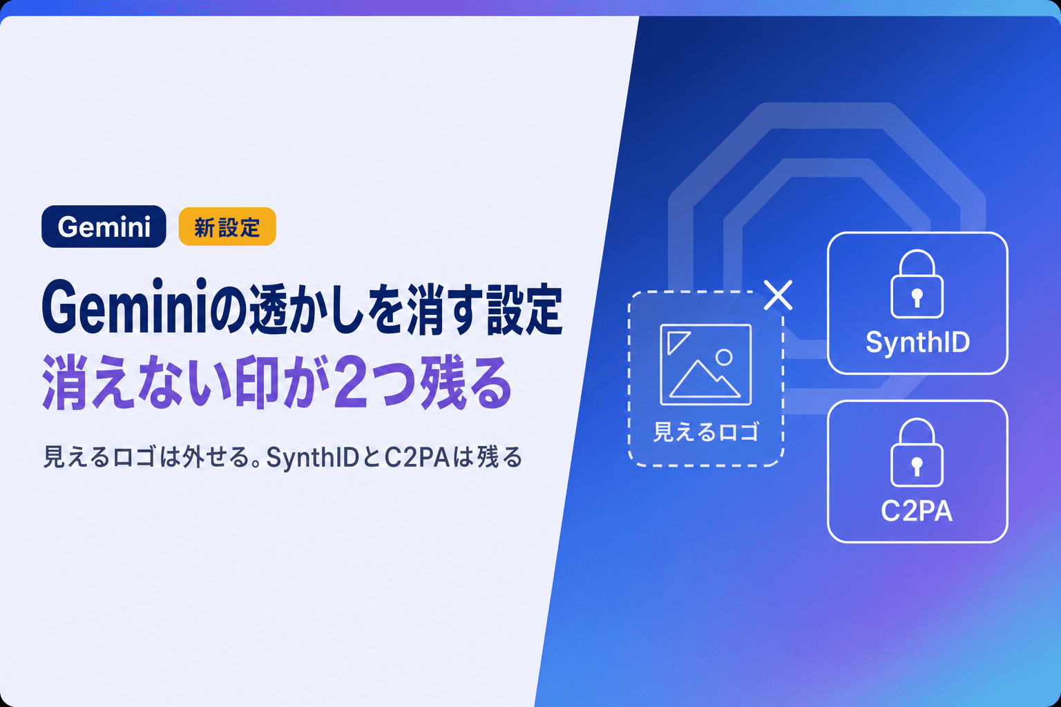 Geminiのウォーターマークを消す方法|公式設定の手順と残る2つの印